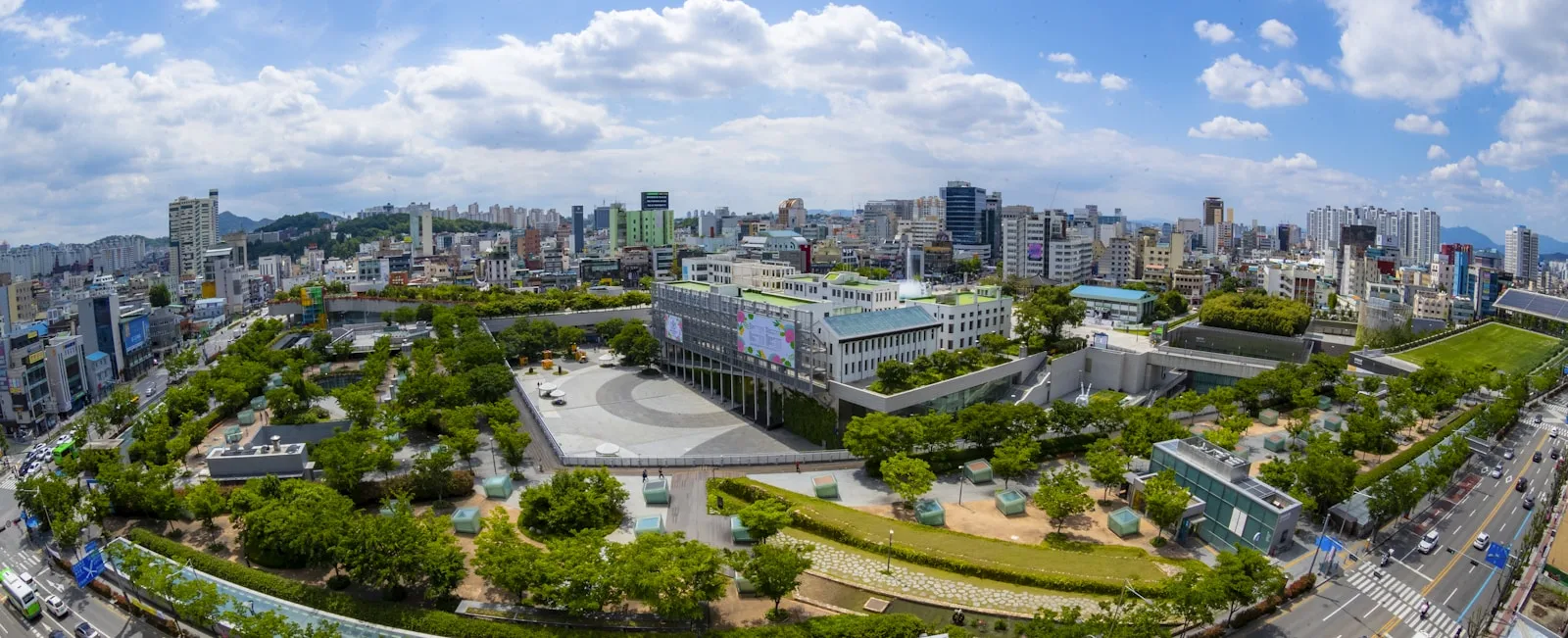 Aerial view of downtown Gwangju, center of the new Jeonnam-Gwangju Integrated Special City
