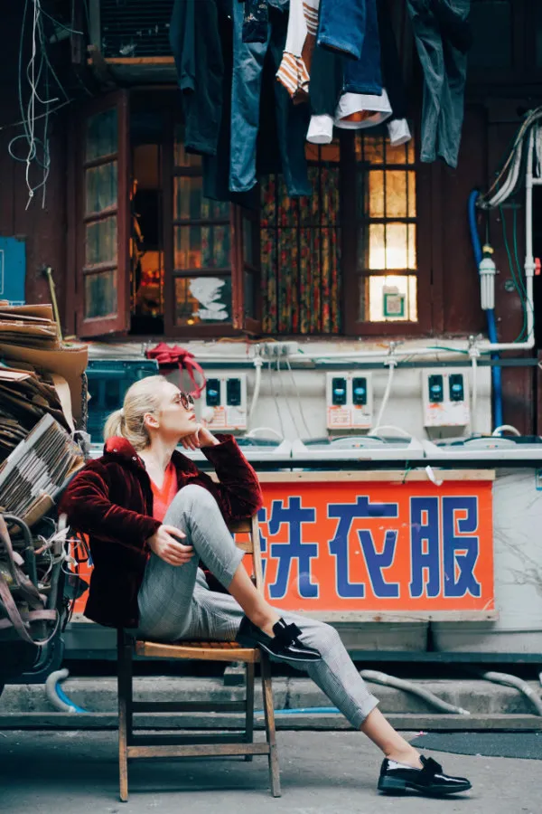 Teach English in China Girl on a chair