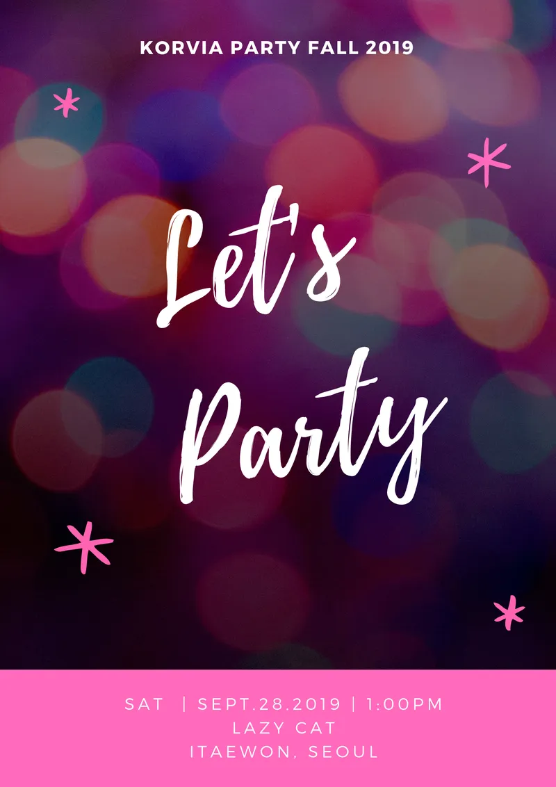 Korvia Fall 2019 Party poster